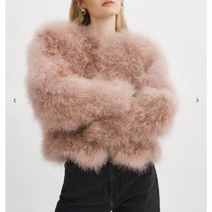 Lamarque pink feather jacket